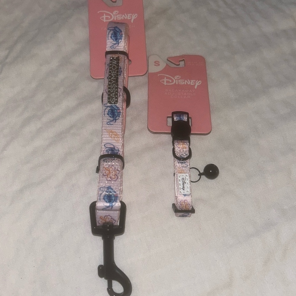 Sassy Meow Disney Stitch Cat Collar (S) with Matching Leash 6ft